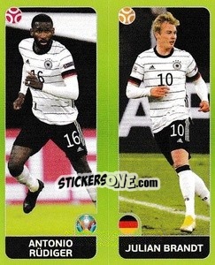 Sticker Antonio Rüdiger / Julian Brandt - UEFA Euro 2020 Tournament Edition. 678 Stickers version n. 599 - Panini