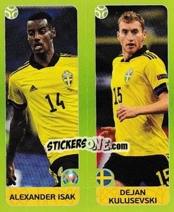 Figurina Alexander Isak / Dejan Kulusevski - UEFA Euro 2020 Tournament Edition. 678 Stickers version - Panini