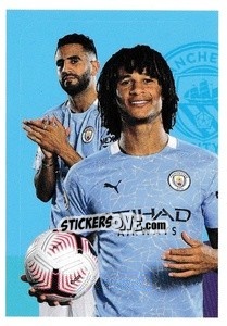 Sticker Nathan Ake / Riyad Mahrez (Manchester City) - Premier League Inglese 2020-2021 n. 14 - Panini