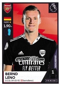 Sticker Bernd Leno - Premier League Inglese 2020-2021 - Panini