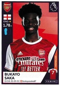 Cromo Bukayo Saka - Premier League Inglese 2020-2021 - Panini