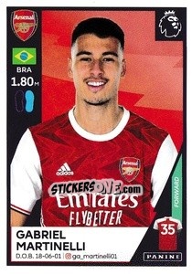 Sticker Gabriel Martinelli - Premier League Inglese 2020-2021 n. 46 - Panini