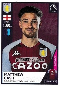 Sticker Matthew Cash - Premier League Inglese 2020-2021 n. 55 - Panini