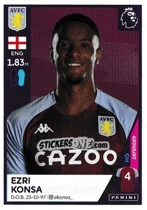 Cromo Ezri Konsa - Premier League Inglese 2020-2021 n. 56 - Panini