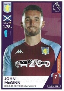 Figurina John McGinn - Premier League Inglese 2020-2021 - Panini