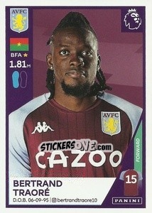 Figurina Bertrand Traoré - Premier League Inglese 2020-2021 - Panini