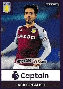 Sticker Jack Grealish (Captain) - Premier League Inglese 2020-2021 n. 80 - Panini
