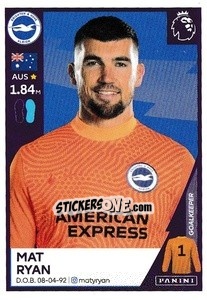 Sticker Mathew Ryan - Premier League Inglese 2020-2021 n. 82 - Panini