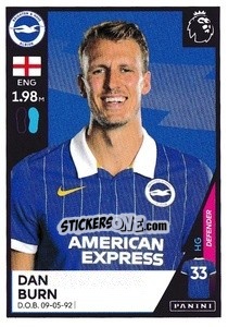 Figurina Dan Burn - Premier League Inglese 2020-2021 - Panini