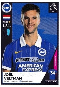 Figurina Joël Veltman - Premier League Inglese 2020-2021 - Panini