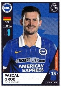 Sticker Pascal Groß - Premier League Inglese 2020-2021 n. 94 - Panini