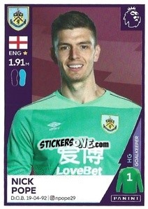 Cromo Nick Pope - Premier League Inglese 2020-2021 - Panini