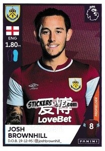 Sticker Josh Brownhill - Premier League Inglese 2020-2021 n. 125 - Panini