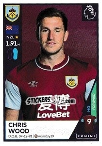 Sticker Chris Wood - Premier League Inglese 2020-2021 n. 130 - Panini