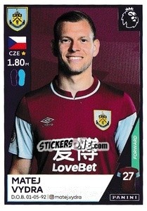 Figurina Matěj Vydra - Premier League Inglese 2020-2021 - Panini