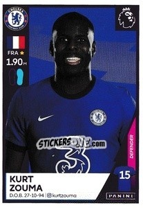 Cromo Kurt Zouma - Premier League Inglese 2020-2021 - Panini