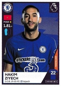 Cromo Hakim Ziyech - Premier League Inglese 2020-2021 - Panini