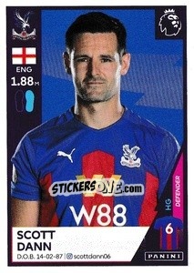 Cromo Scott Dann - Premier League Inglese 2020-2021 - Panini