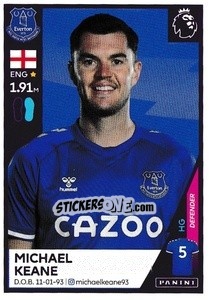 Sticker Michael Keane - Premier League Inglese 2020-2021 n. 202 - Panini