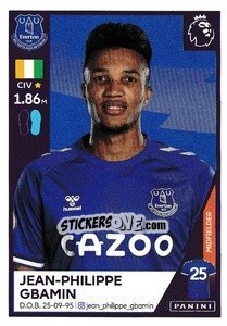 Cromo Jean-Philippe Gbamin - Premier League Inglese 2020-2021 n. 214 - Panini
