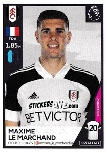 Sticker Maxime Le Marchand - Premier League Inglese 2020-2021 n. 233 - Panini