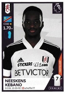 Sticker Neeskens Kebano - Premier League Inglese 2020-2021 n. 237 - Panini