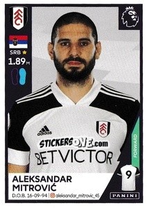 Cromo Aleksandar Mitrovic - Premier League Inglese 2020-2021 - Panini