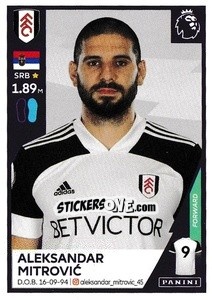Sticker Aleksandar Mitrovic - Premier League Inglese 2020-2021 n. 245 - Panini