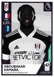 Sticker Aboubakar Kamara - Premier League Inglese 2020-2021 - Panini