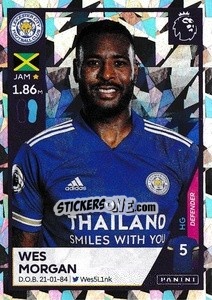 Sticker Wes Morgan (Captain) - Premier League Inglese 2020-2021 n. 290 - Panini