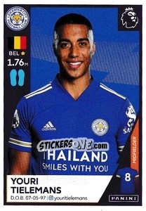 Sticker Youri Tielemans - Premier League Inglese 2020-2021 n. 295 - Panini