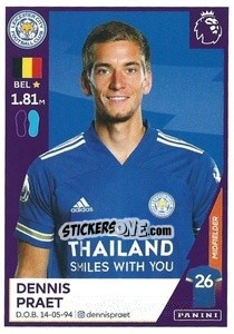 Sticker Dennis Praet - Premier League Inglese 2020-2021 n. 304 - Panini