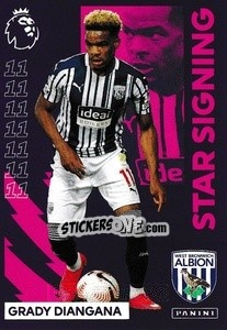 Figurina Grady Diangana (West Bromwich Albion) - Premier League Inglese 2020-2021 n. 350 - Panini