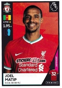 Figurina Joël Matip - Premier League Inglese 2020-2021 - Panini