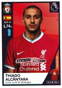 Sticker Thiago Alcântara - Premier League Inglese 2020-2021 - Panini