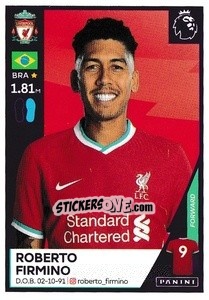 Cromo Roberto Firmino - Premier League Inglese 2020-2021 - Panini