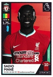 Figurina Sadio Mané - Premier League Inglese 2020-2021 - Panini