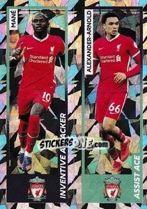 Figurina Sadio Mané / Trent Alexander-Arnold - Premier League Inglese 2020-2021 - Panini