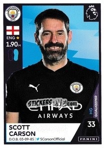 Figurina Scott Carson - Premier League Inglese 2020-2021 - Panini
