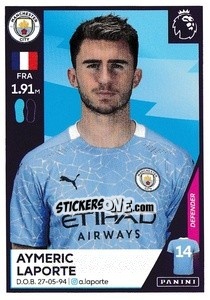 Sticker Aymeric Laporte - Premier League Inglese 2020-2021 n. 389 - Panini