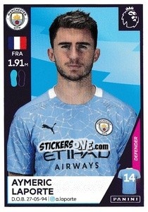 Figurina Aymeric Laporte - Premier League Inglese 2020-2021 - Panini