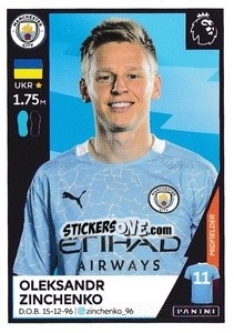 Sticker Oleksandr Zinchenko - Premier League Inglese 2020-2021 n. 395 - Panini