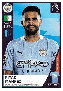 Cromo Riyad Mahrez - Premier League Inglese 2020-2021 - Panini