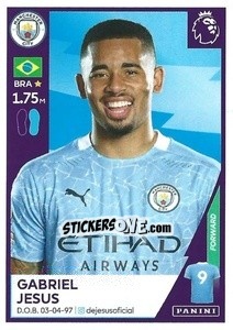Sticker Gabriel Jesus - Premier League Inglese 2020-2021 - Panini