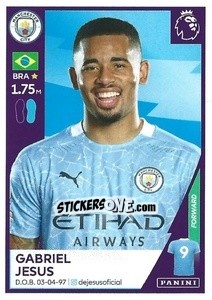 Sticker Gabriel Jesus - Premier League Inglese 2020-2021 n. 403 - Panini