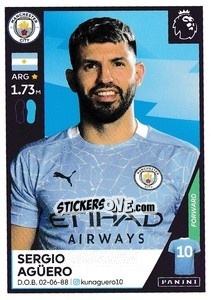 Sticker Sergio Agüero - Premier League Inglese 2020-2021 n. 404 - Panini