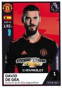 Figurina David de Gea - Premier League Inglese 2020-2021 - Panini