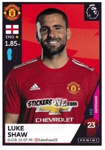 Figurina Luke Shaw - Premier League Inglese 2020-2021 - Panini