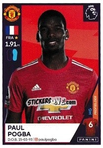 Figurina Paul Pogba - Premier League Inglese 2020-2021 - Panini