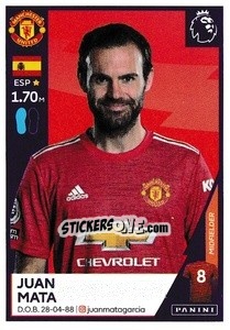 Sticker Juan Mata - Premier League Inglese 2020-2021 - Panini